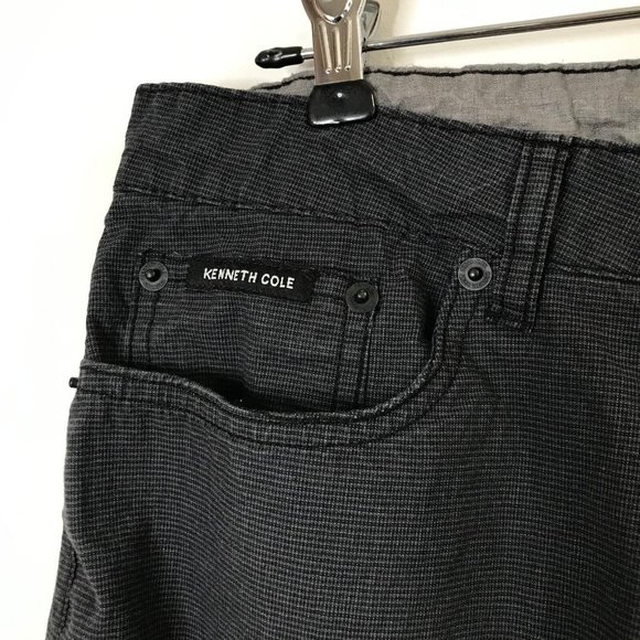 Kenneth Cole New York Gray Black Pants Mens Waist Size 32 Cropped Ankle Mid Rise - Picture 5 of 11